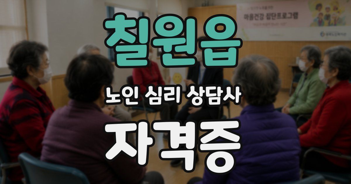 칠원읍 노인 심리 상담사 자격증
