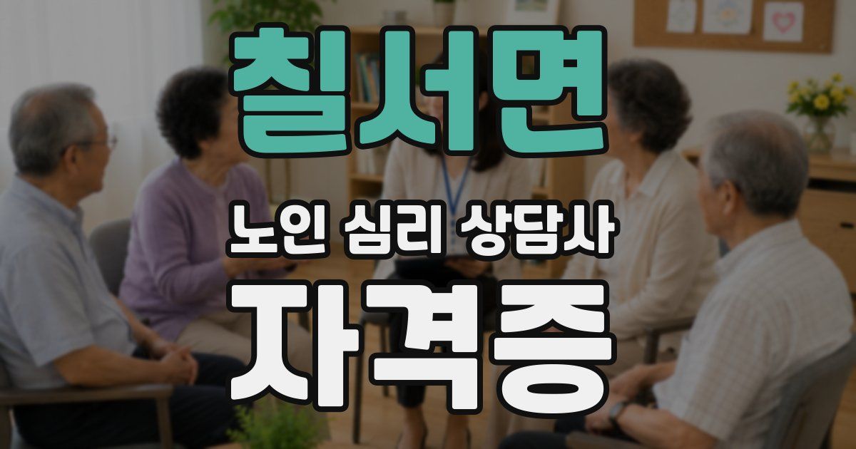 칠서면 노인 심리 상담사 자격증