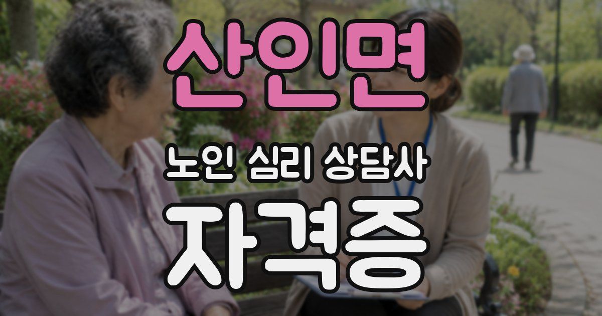 산인면 노인 심리 상담사 자격증
