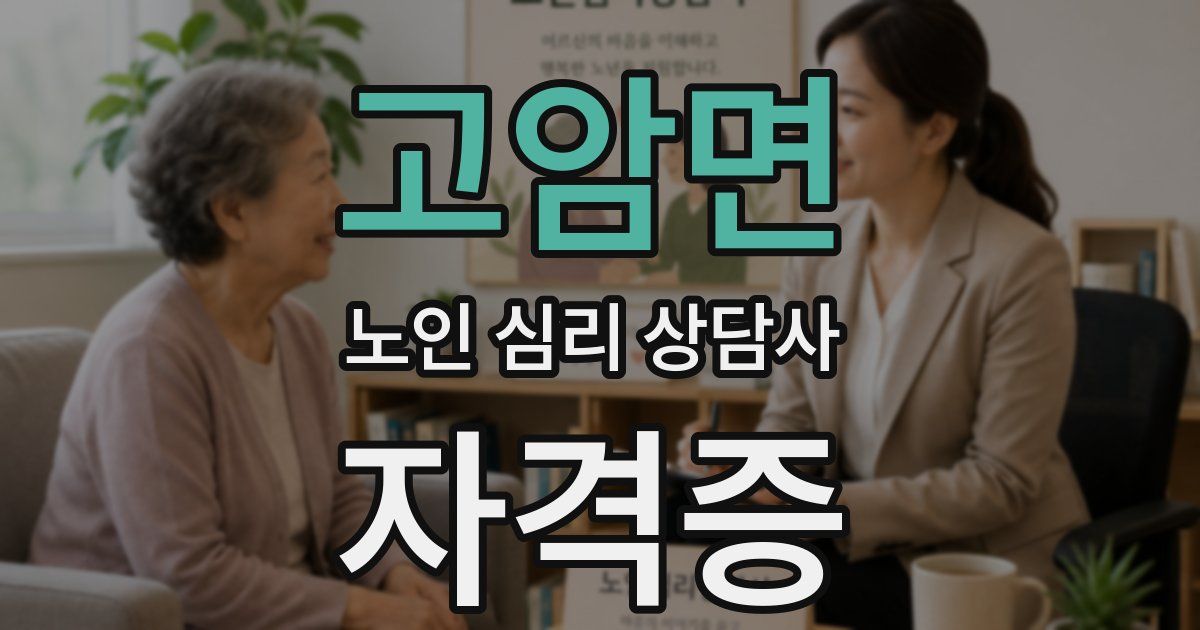 고암면 노인 심리 상담사 자격증