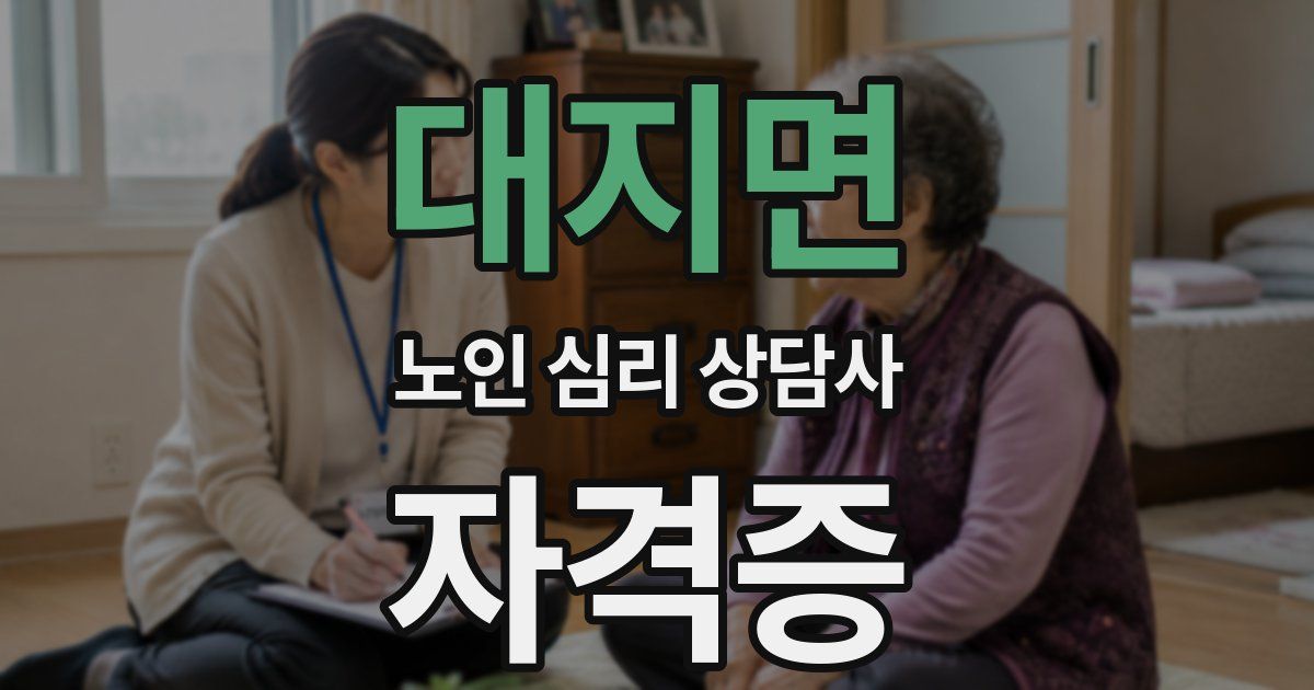 대지면 노인 심리 상담사 자격증
