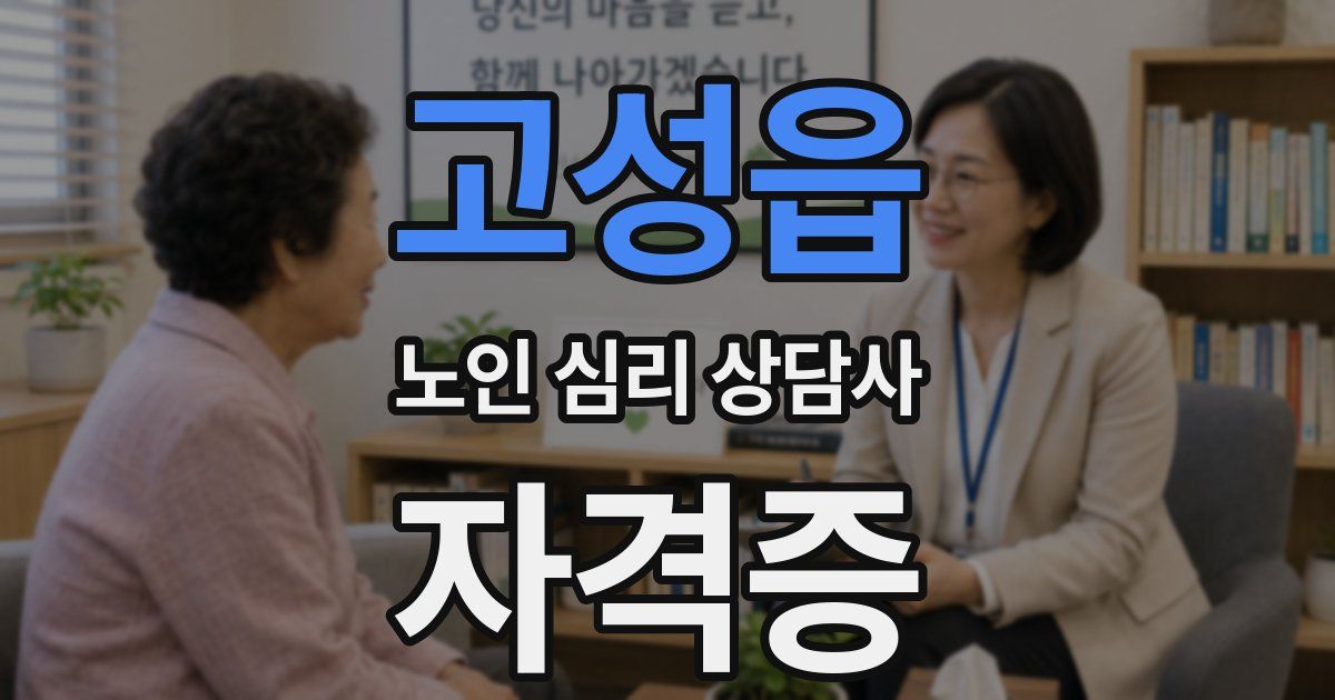 고성읍 노인 심리 상담사 자격증