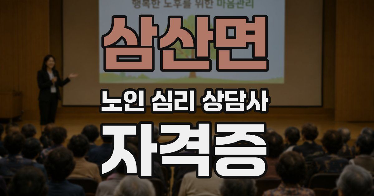 삼산면 노인 심리 상담사 자격증