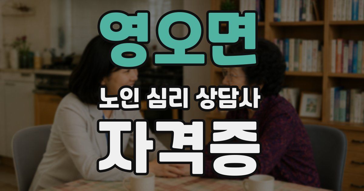 영오면 노인 심리 상담사 자격증