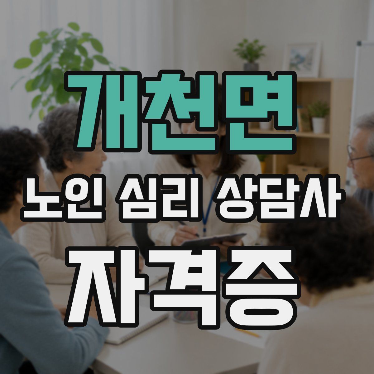 개천면 노인 심리 상담사 자격증