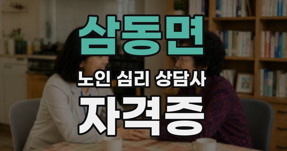삼동면 노인 심리 상담사 자격증