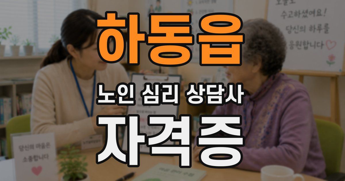 하동읍 노인 심리 상담사 자격증