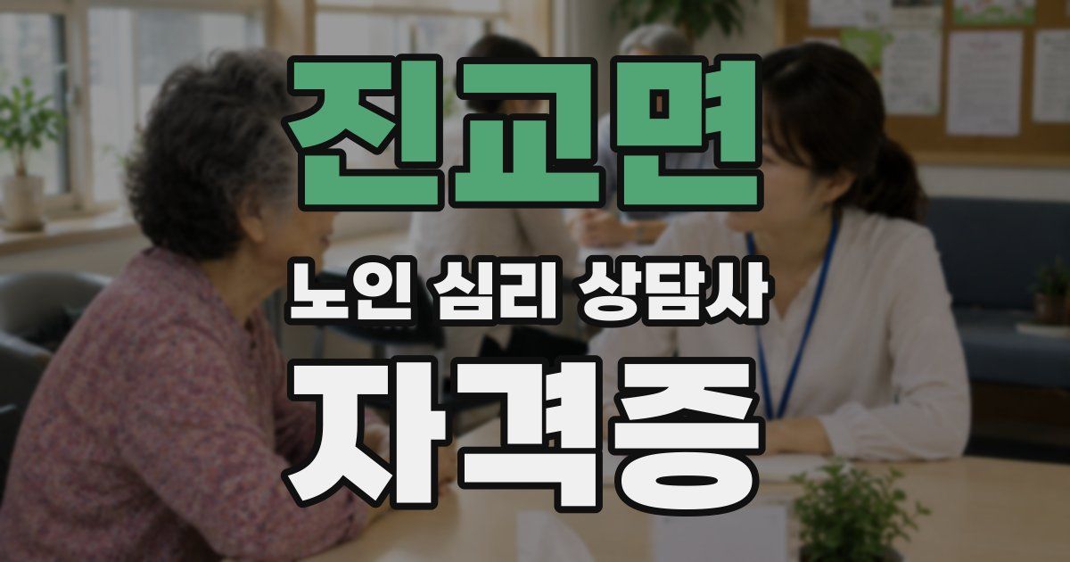 진교면 노인 심리 상담사 자격증