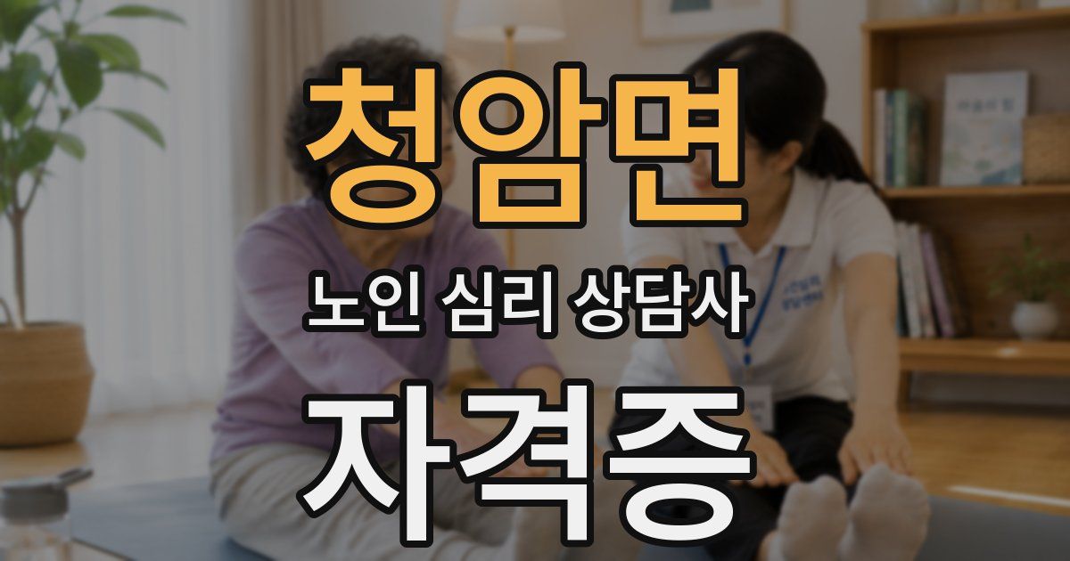 청암면 노인 심리 상담사 자격증