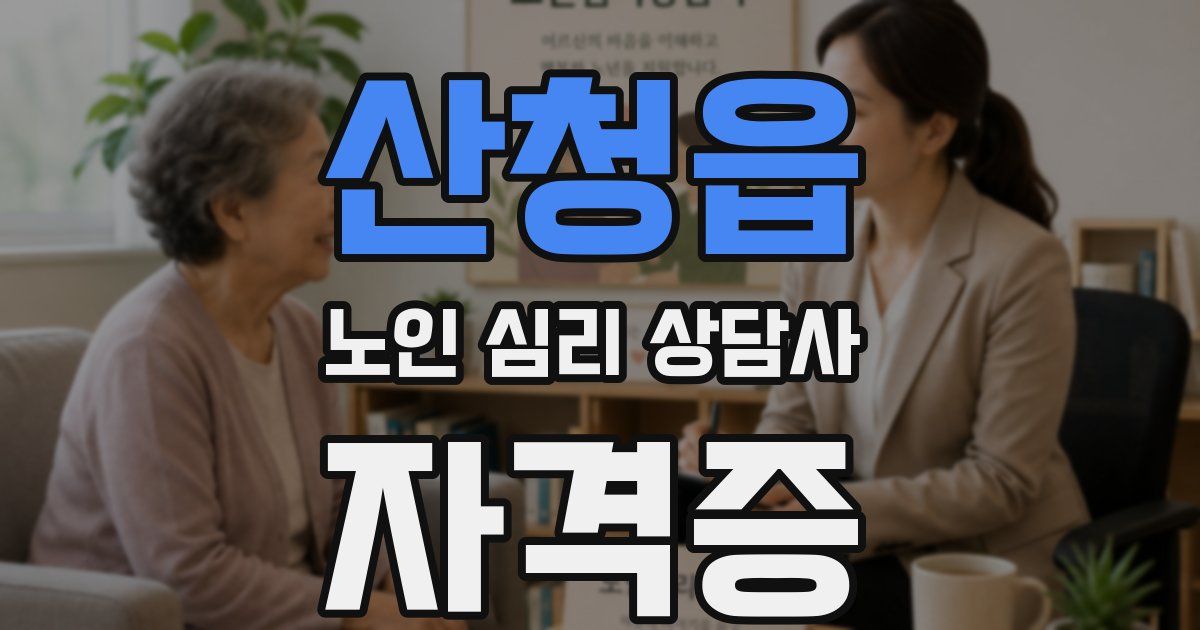 산청읍 노인 심리 상담사 자격증