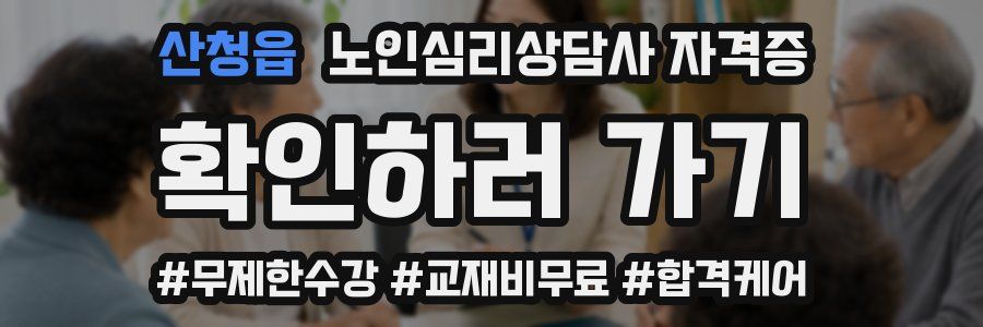 산청읍 노인 심리 상담사 자격증