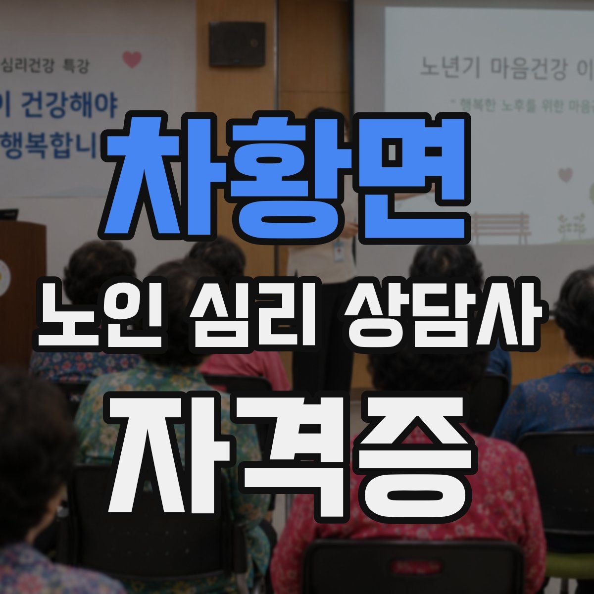 차황면 노인 심리 상담사 자격증