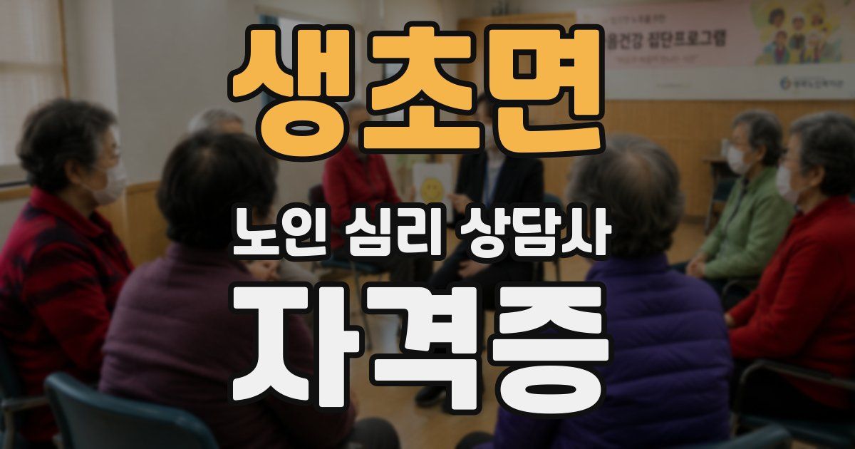 생초면 노인 심리 상담사 자격증