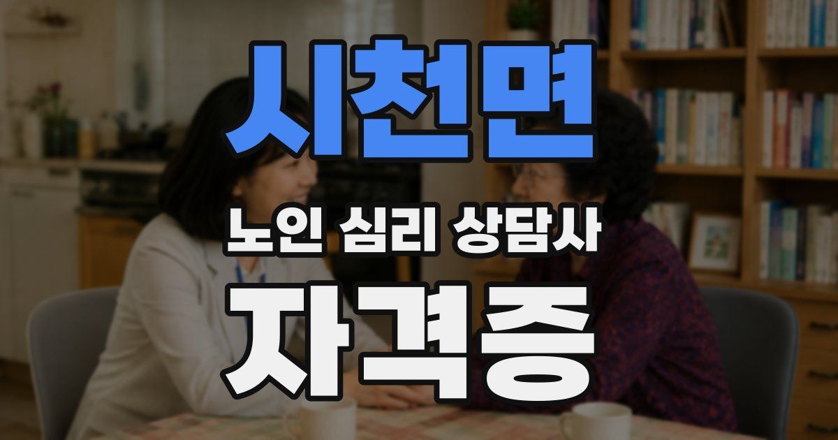 시천면 노인 심리 상담사 자격증