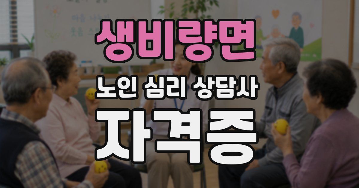 생비량면 노인 심리 상담사 자격증