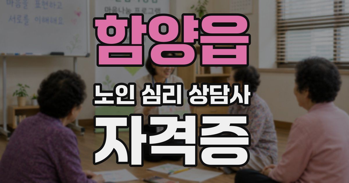 함양읍 노인 심리 상담사 자격증