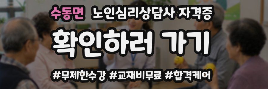 수동면 노인 심리 상담사 자격증