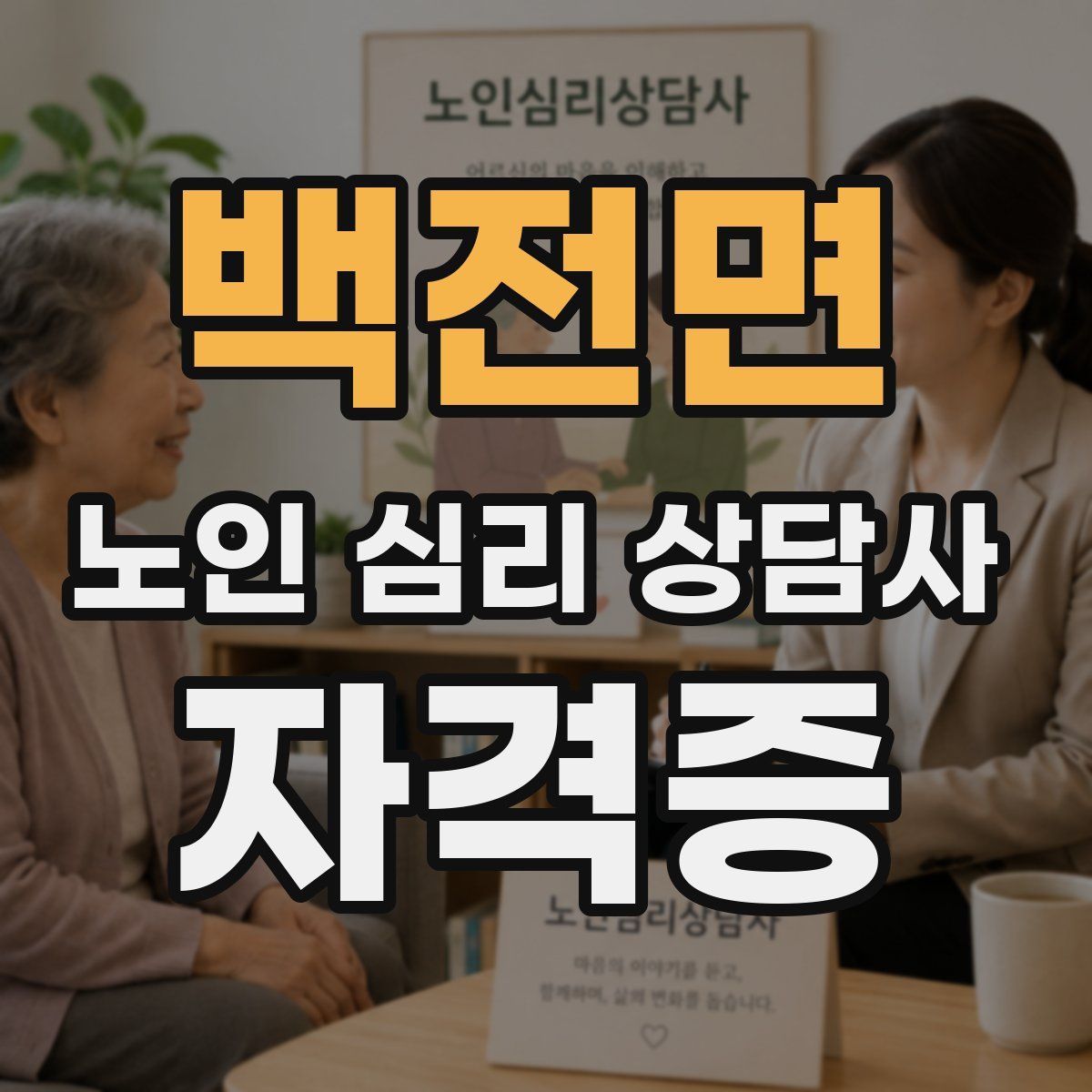 백전면 노인 심리 상담사 자격증