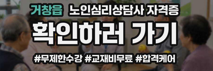 거창읍 노인 심리 상담사 자격증