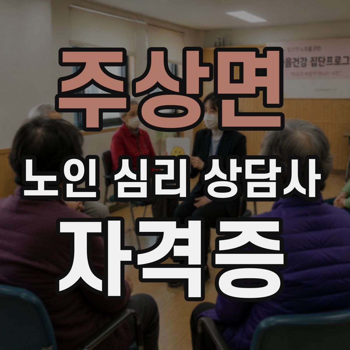 주상면 노인 심리 상담사 자격증