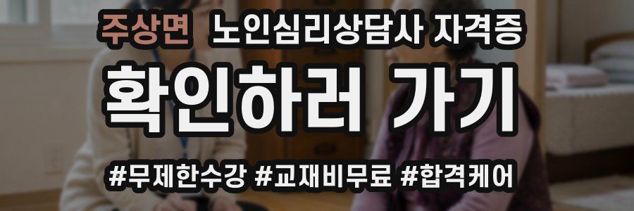 주상면 노인 심리 상담사 자격증
