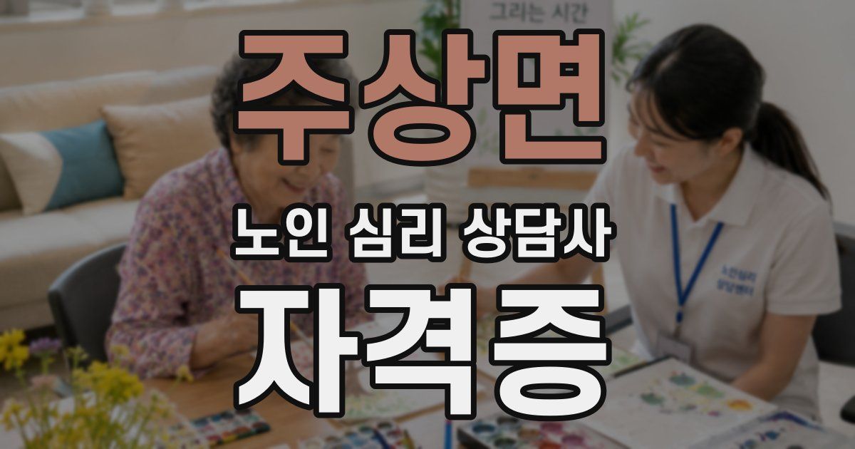 주상면 노인 심리 상담사 자격증