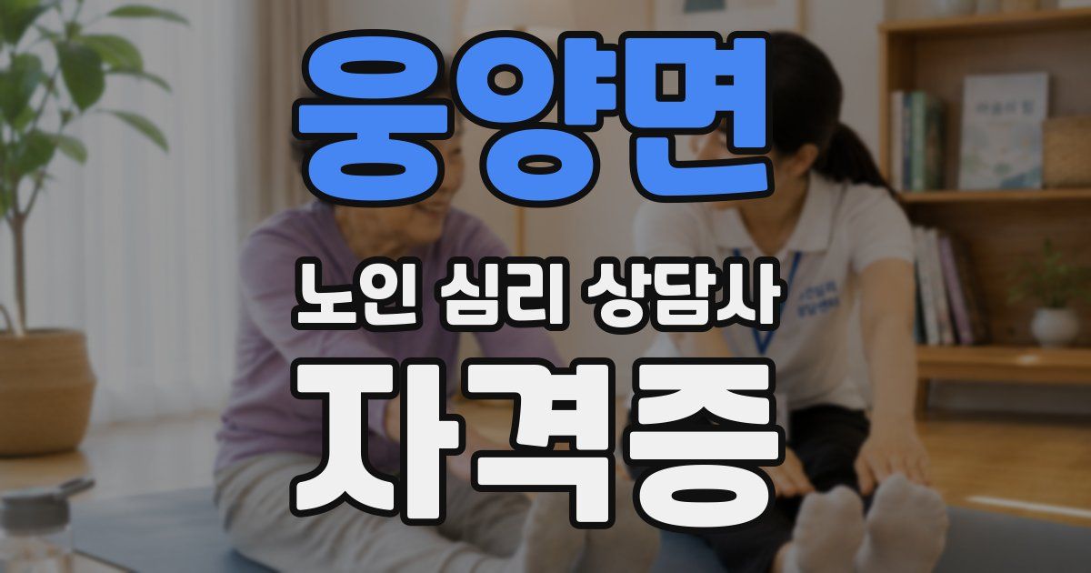 웅양면 노인 심리 상담사 자격증