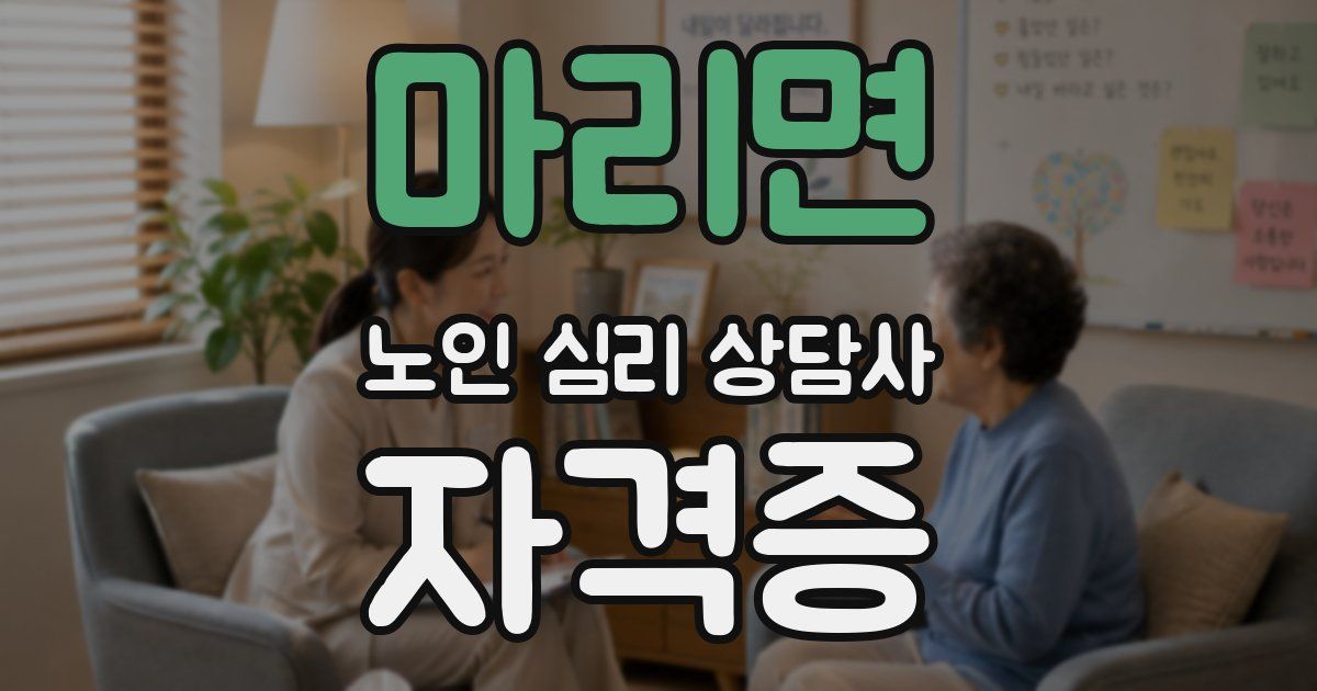 마리면 노인 심리 상담사 자격증