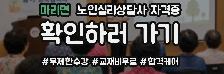 마리면 노인 심리 상담사 자격증