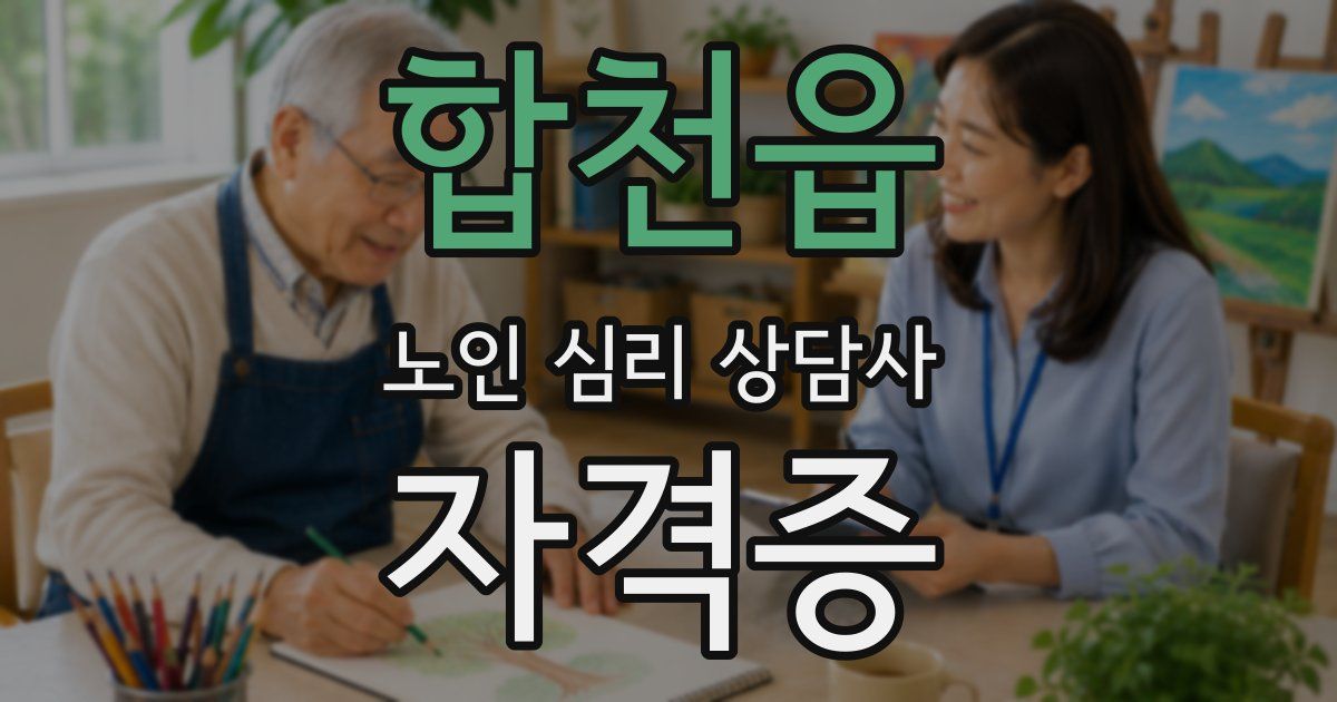 합천읍 노인 심리 상담사 자격증