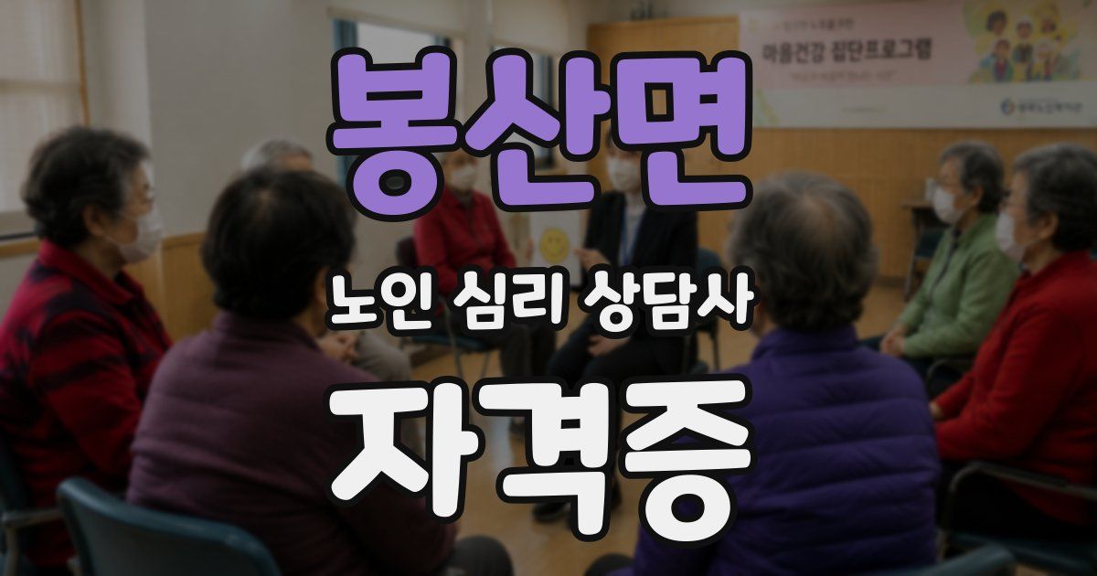 봉산면 노인 심리 상담사 자격증