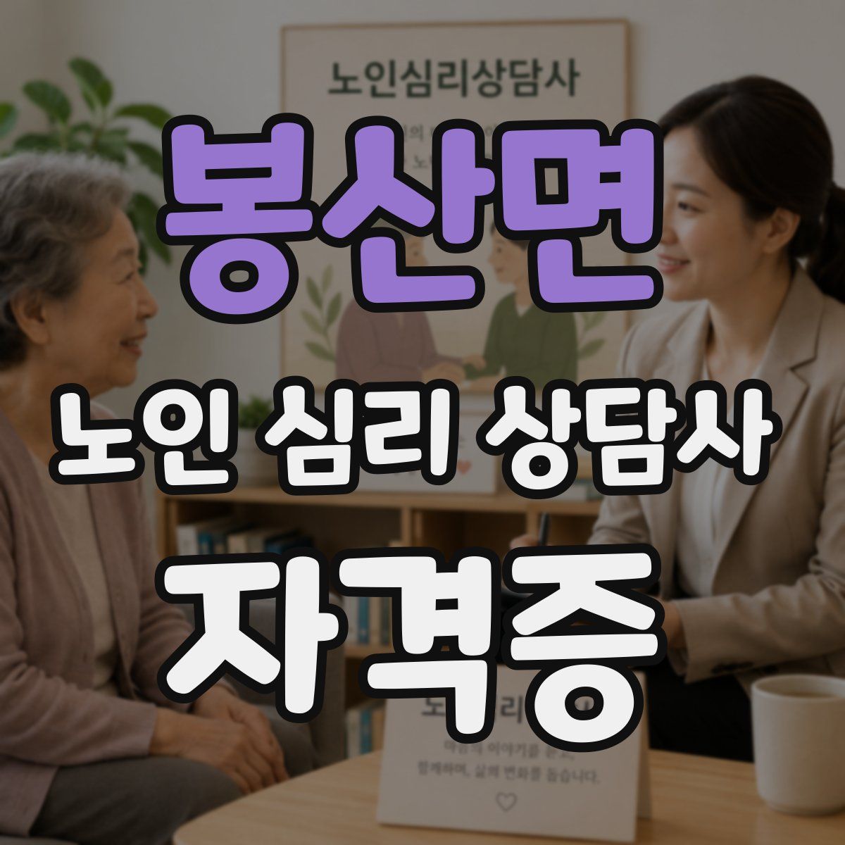 봉산면 노인 심리 상담사 자격증