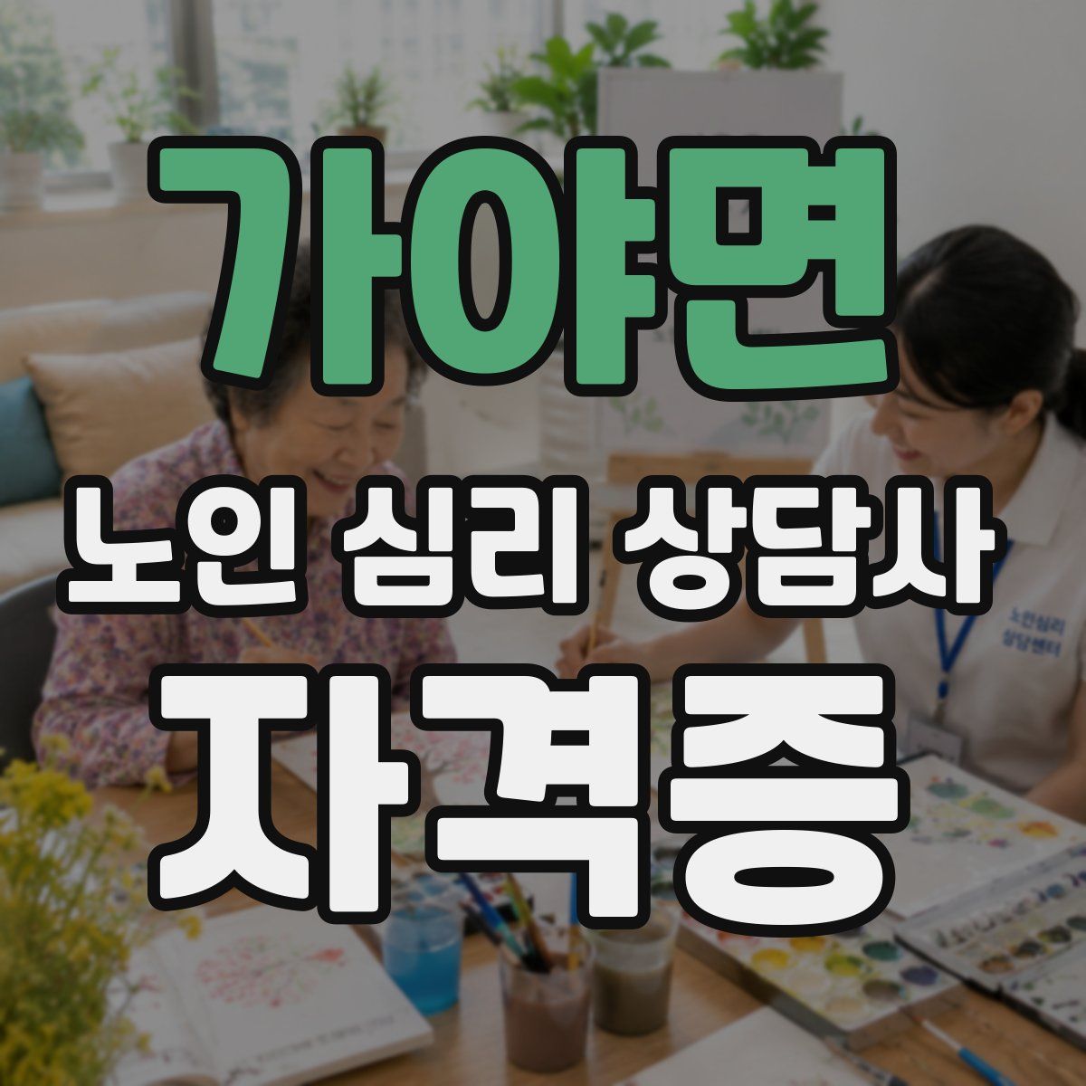 가야면 노인 심리 상담사 자격증