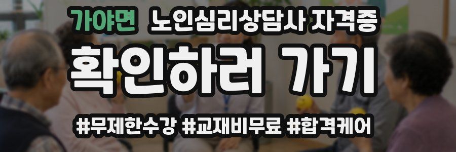가야면 노인 심리 상담사 자격증