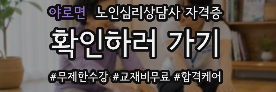 야로면 노인 심리 상담사 자격증