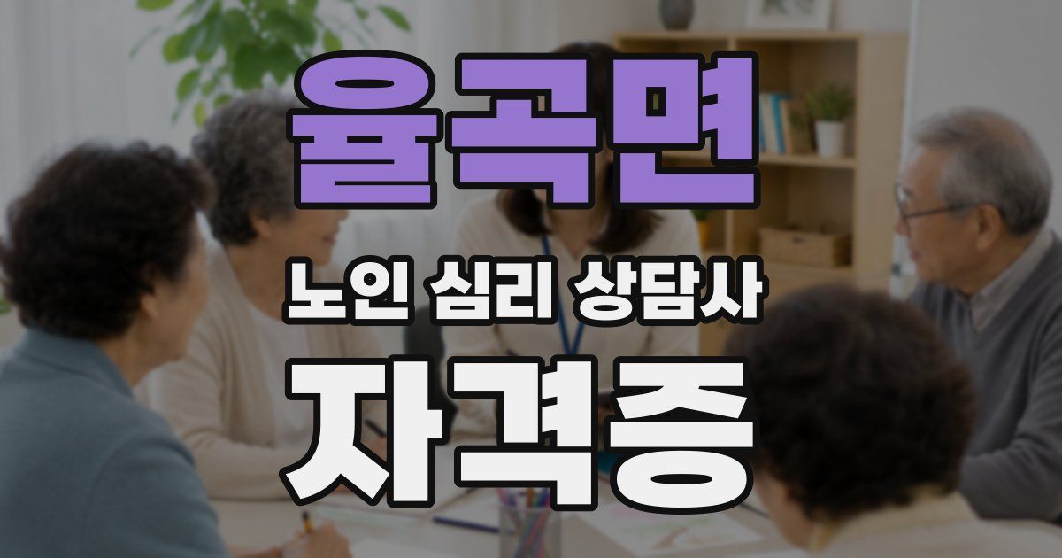율곡면 노인 심리 상담사 자격증