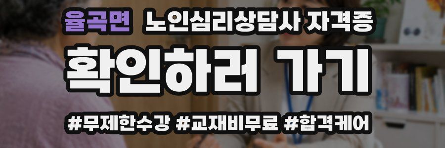 율곡면 노인 심리 상담사 자격증