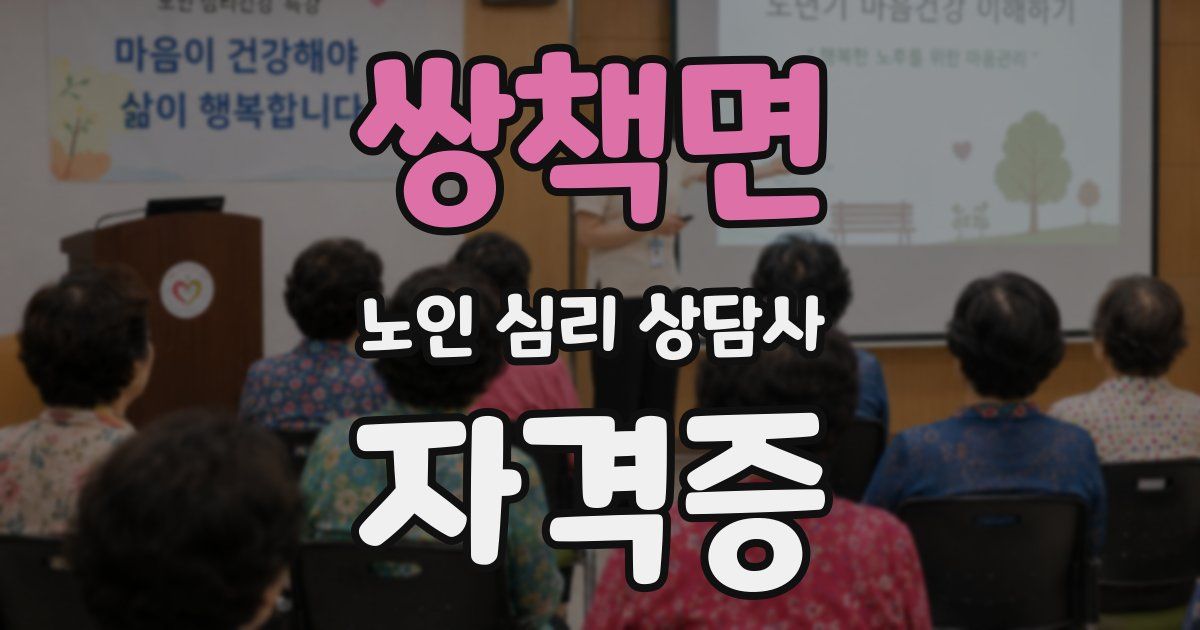 쌍책면 노인 심리 상담사 자격증