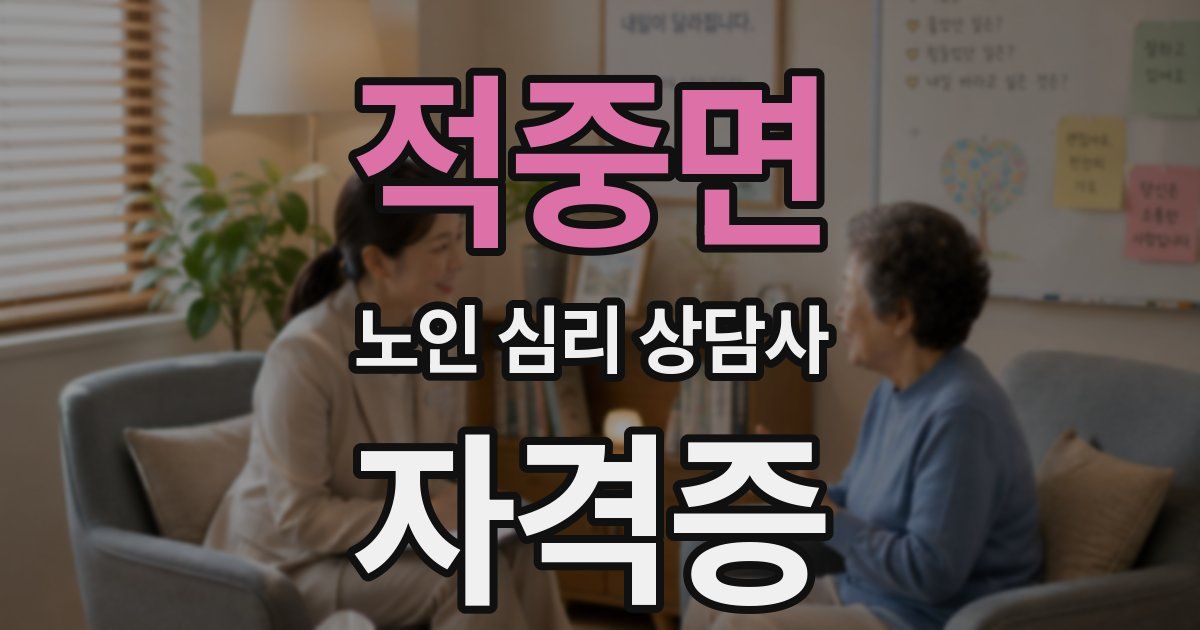 적중면 노인 심리 상담사 자격증