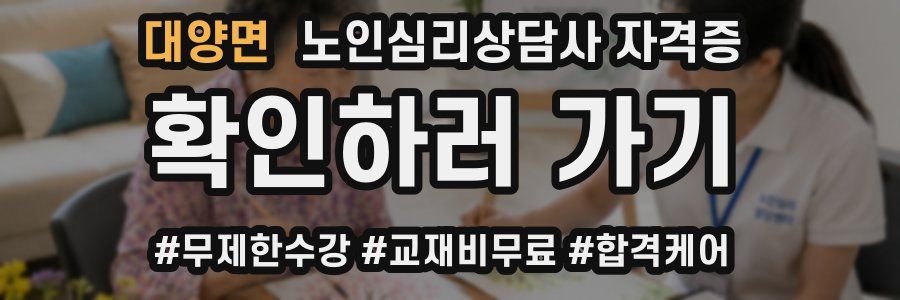 대양면 노인 심리 상담사 자격증