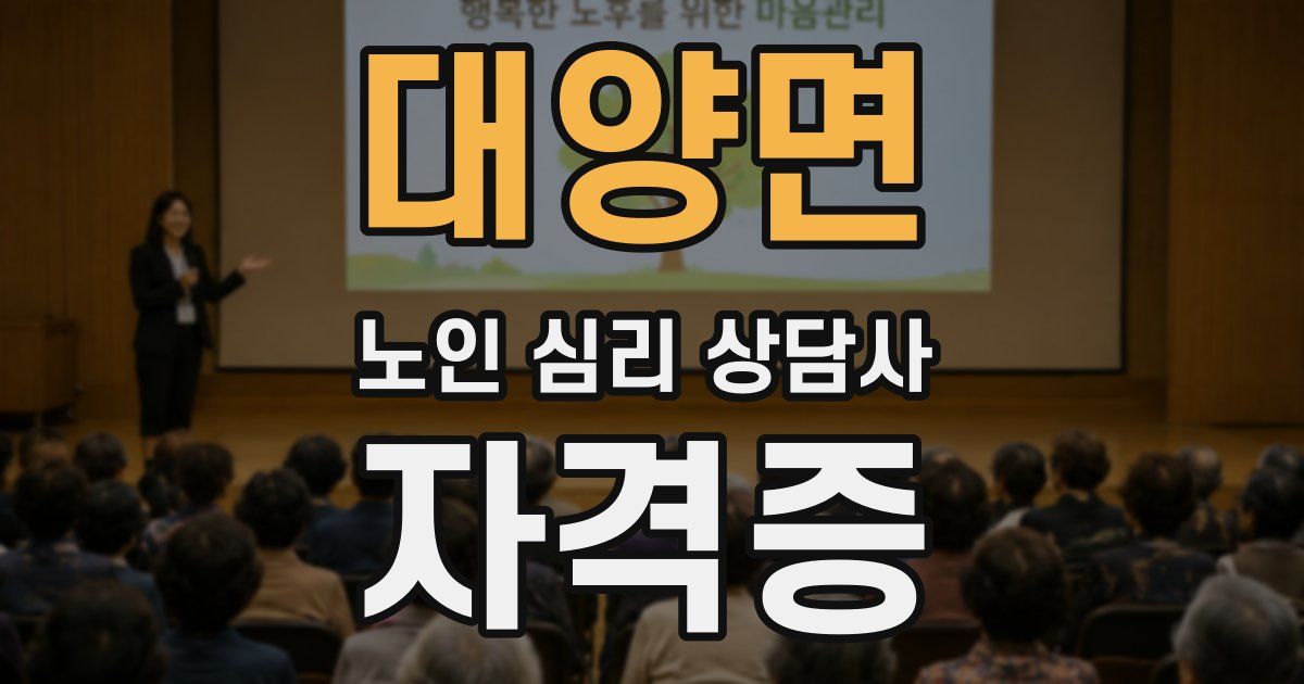 대양면 노인 심리 상담사 자격증