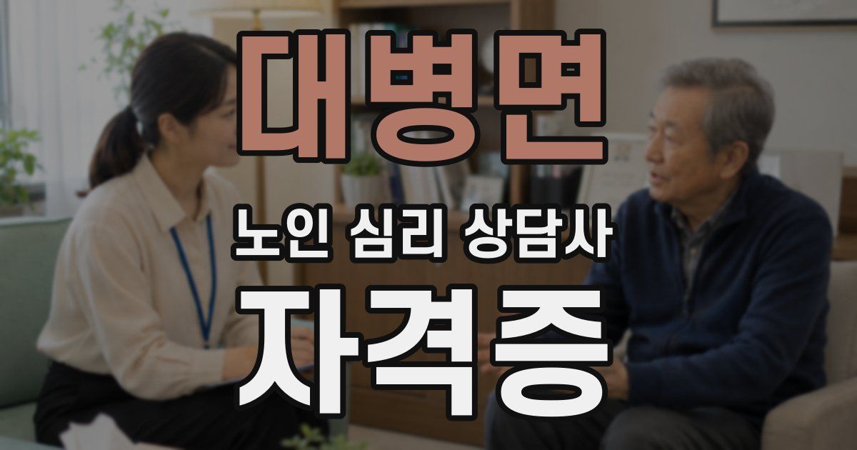 대병면 노인 심리 상담사 자격증