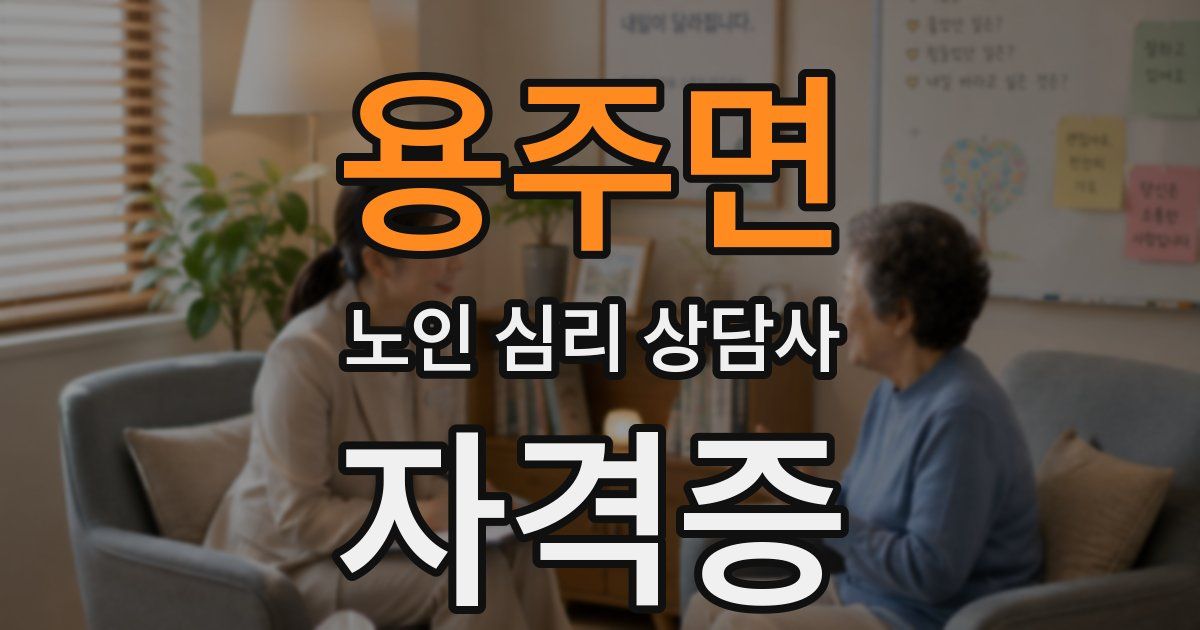 용주면 노인 심리 상담사 자격증
