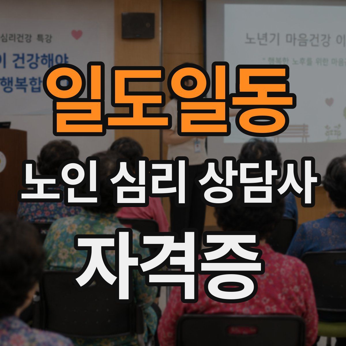 일도일동 노인 심리 상담사 자격증