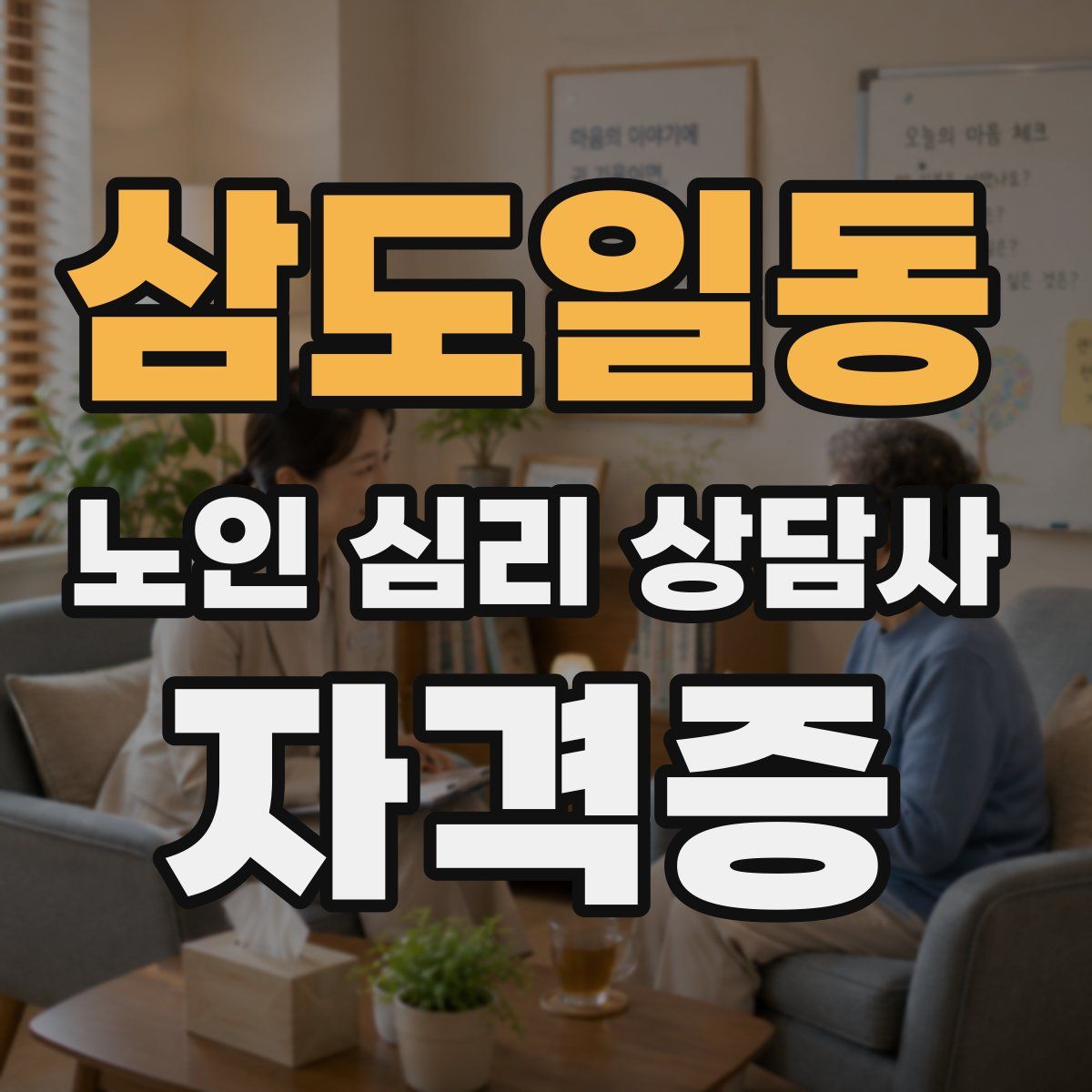 삼도일동 노인 심리 상담사 자격증