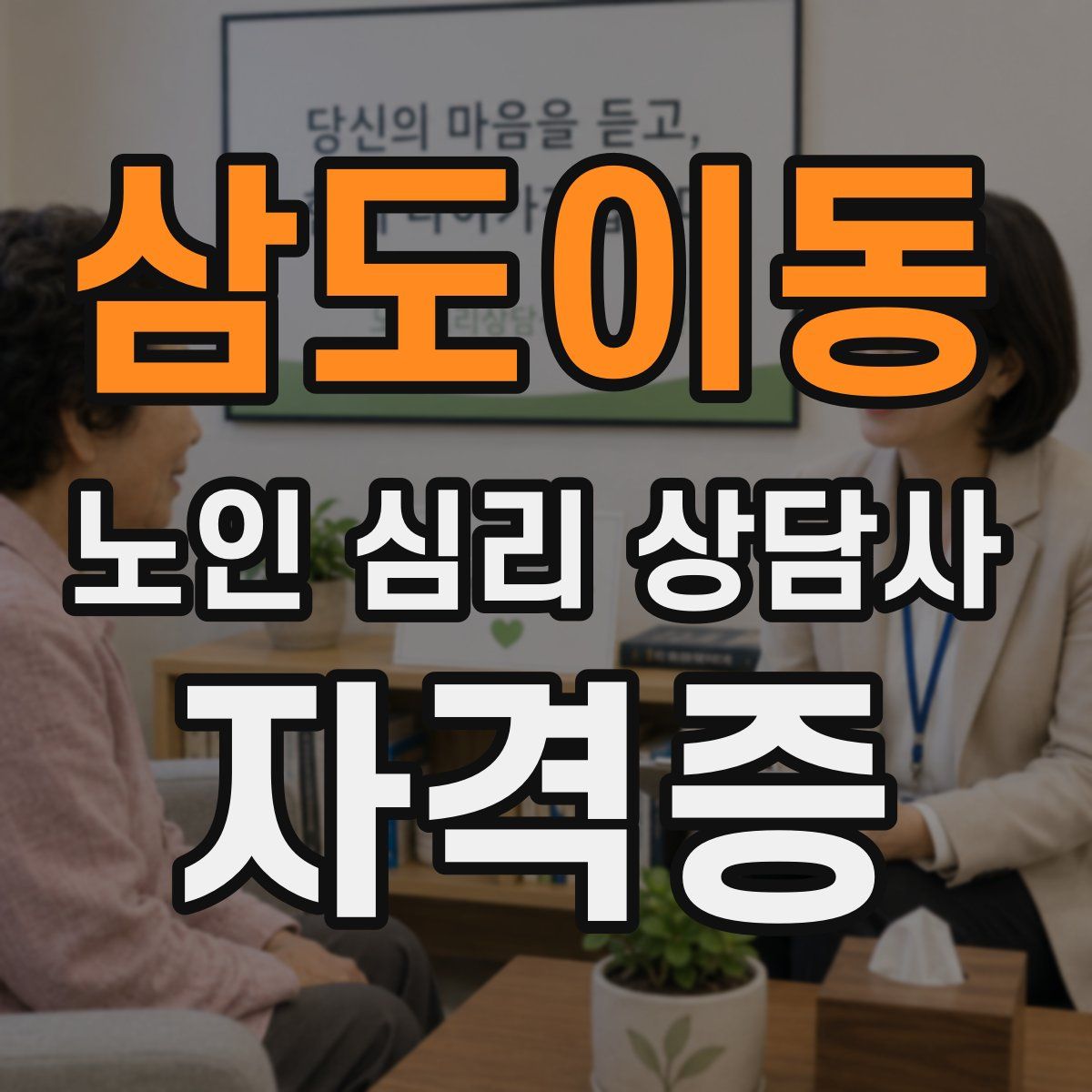 삼도이동 노인 심리 상담사 자격증