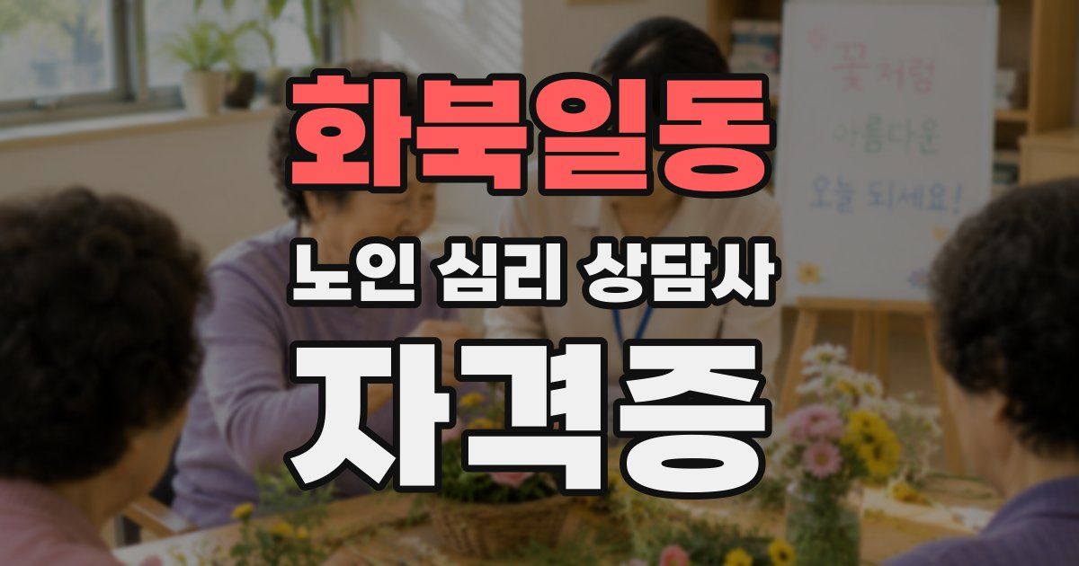 화북일동 노인 심리 상담사 자격증