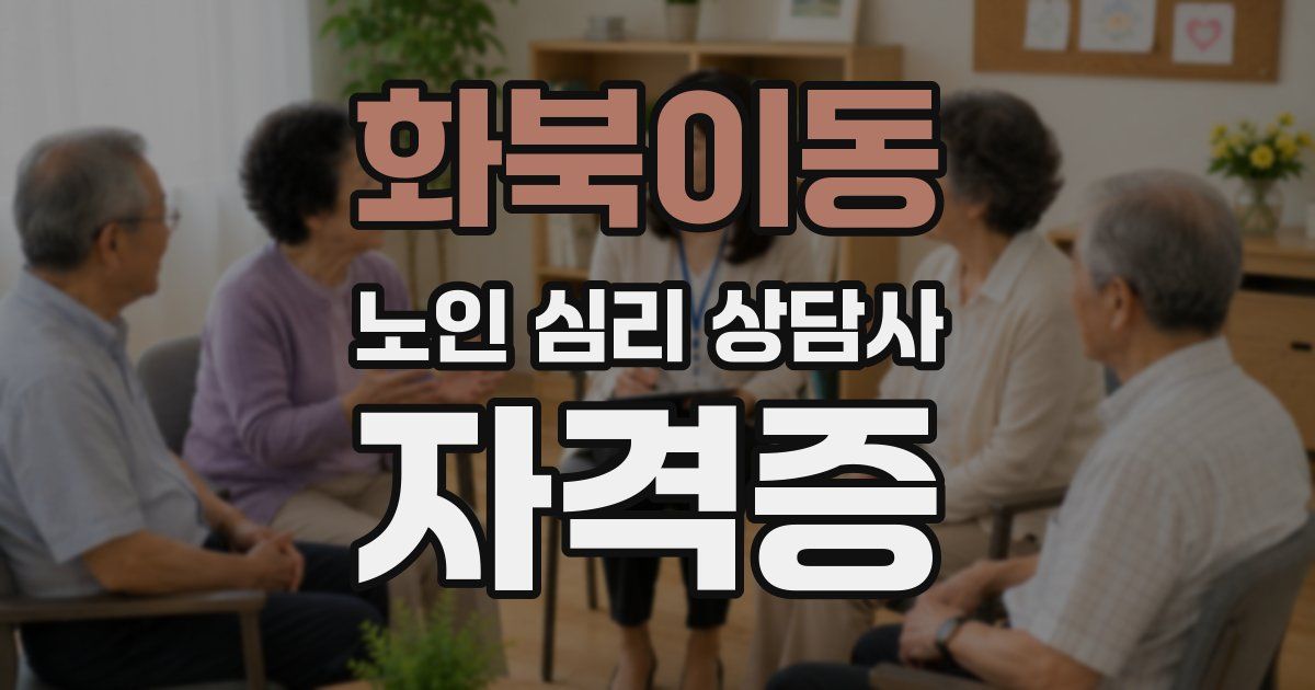 화북이동 노인 심리 상담사 자격증