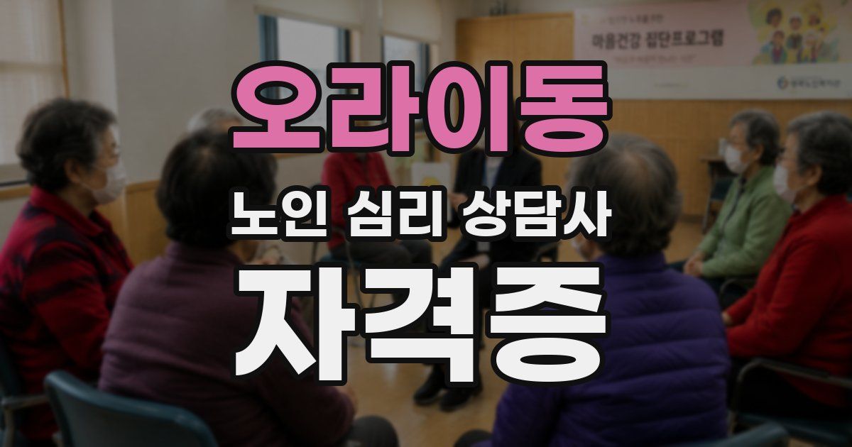 오라이동 노인 심리 상담사 자격증
