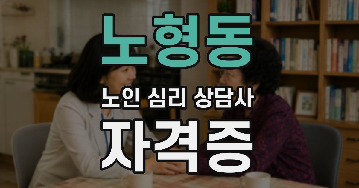 노형동 노인 심리 상담사 자격증